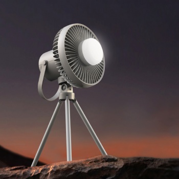 2022 Portable Air Cooling Tripod Camping Fan Multi-functional Rechargeable Outdoor Camping Fan With Emergency Light