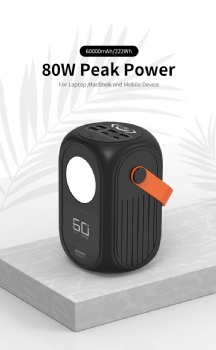 Support fast charging led display magnetic attraction 5v 3a 60000mah portable outdoor solar power station