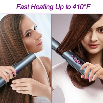 Wireless Hair Straighteners Titanium Portable Flat Iron Wireless Hair Straightener 2 in 1 for Straightening and Curling